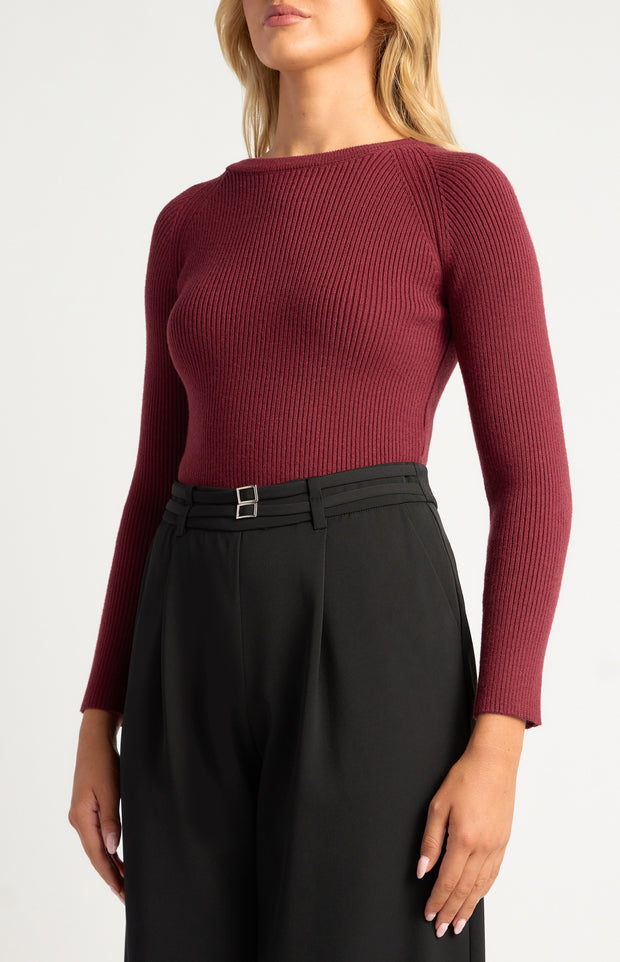 Teagan Knit Top - Merlot