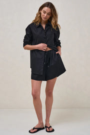Timeless Relaxed Linen Shirt - Black