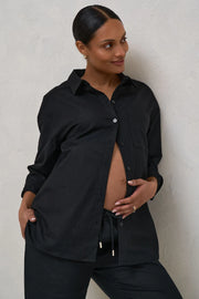Timeless Relaxed Linen Shirt - Black
