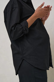 Timeless Relaxed Linen Shirt - Black