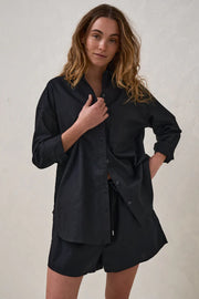 Timeless Relaxed Linen Shirt - Black