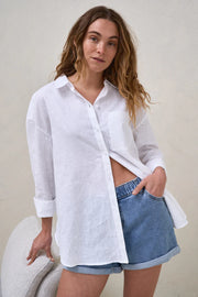 Timeless Relaxed Linen Shirt - White