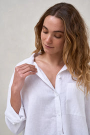Timeless Relaxed Linen Shirt - White