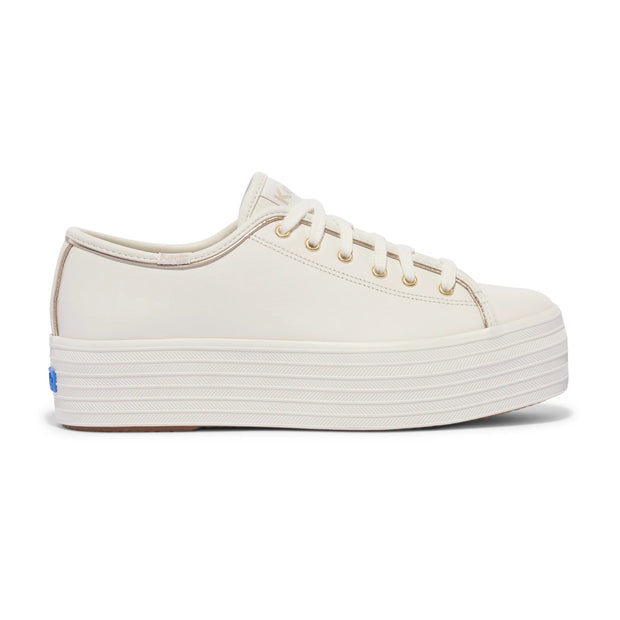 KEDS - Triple Up Leather - White/Gold