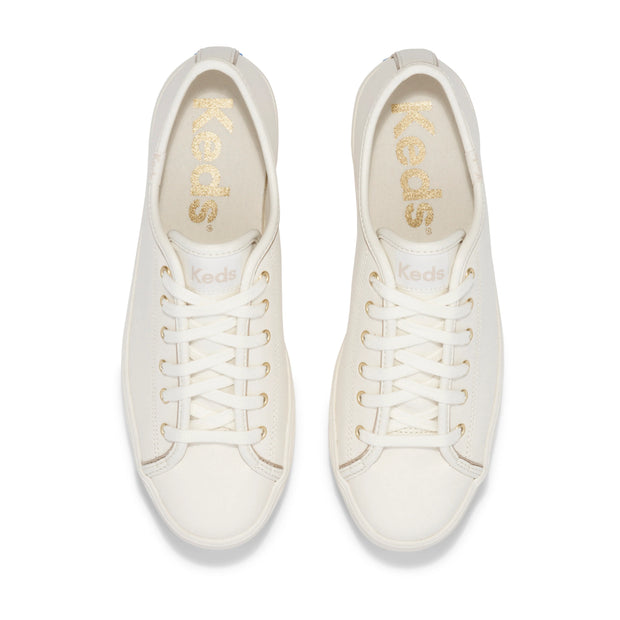 KEDS - Triple Up Leather - White/Gold