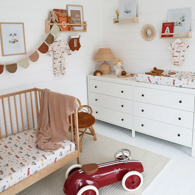 Fitted Cot Sheet - Vintage Cars