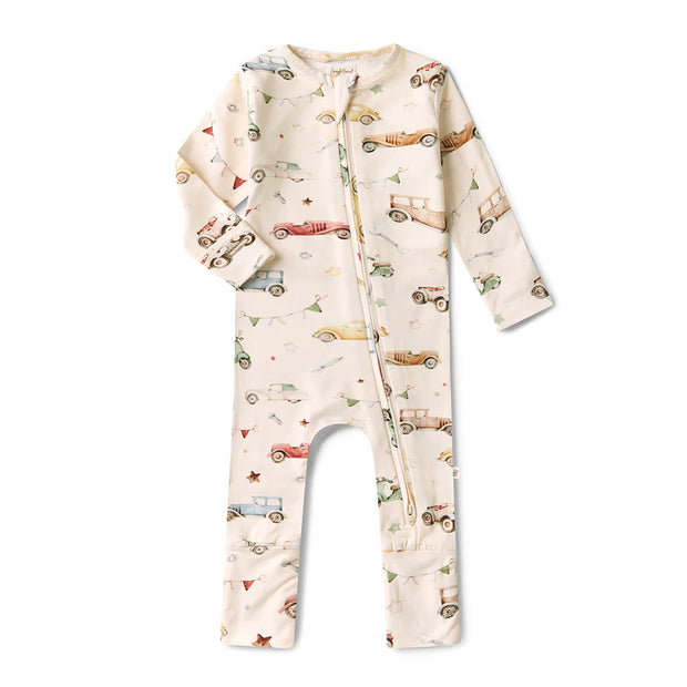 Snugglesuit Convertible Romper - Vintage Cars