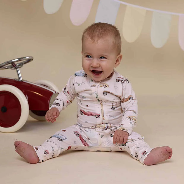Snugglesuit Convertible Romper - Vintage Cars