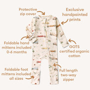 Snugglesuit Convertible Romper - Vintage Cars