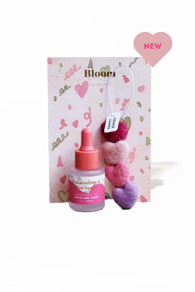 HEART Felt Air Freshener - Watermelon & Mint Spritz