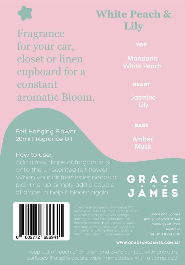 Felt Air Freshener - White Peach & Lily