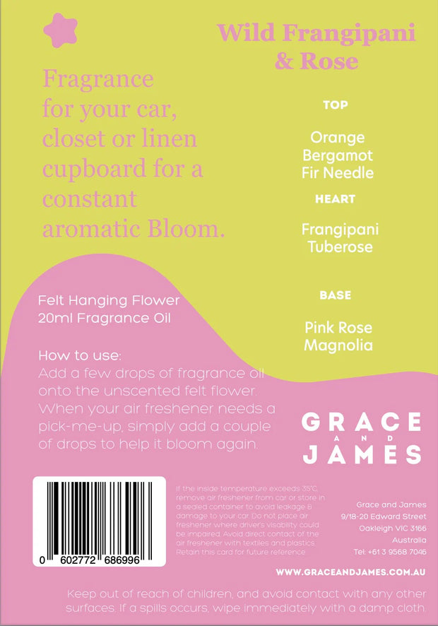 Felt Air Freshener - Wild Frangipani & Rose