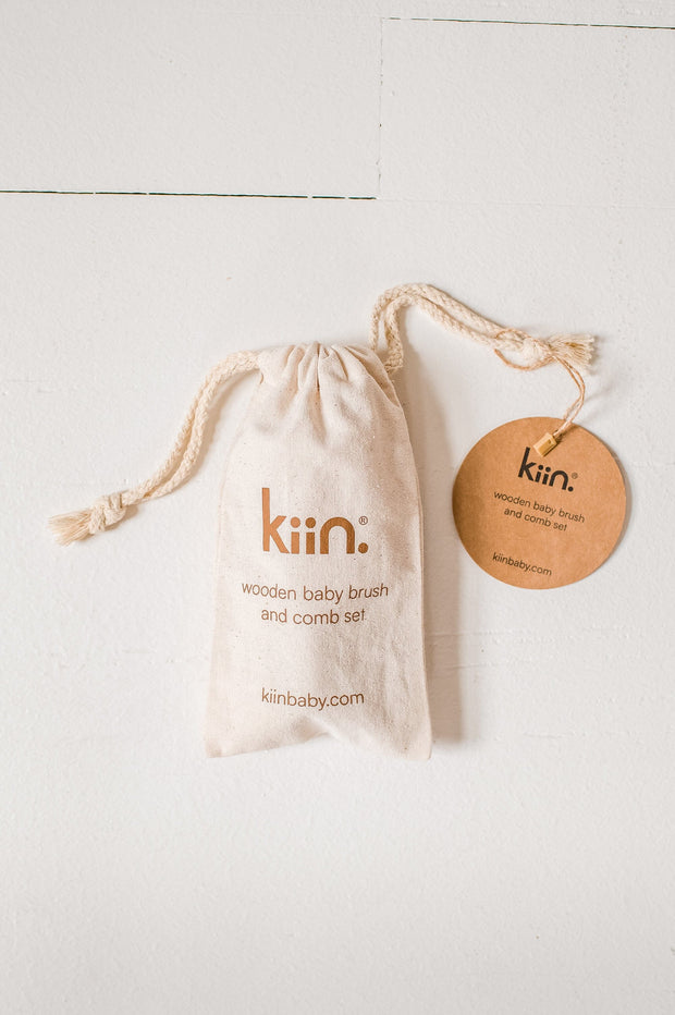 KiiN - Wooden Baby Brush + Comb Set