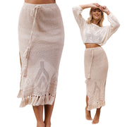 Sheba Crochet Skirt Lined - Beige