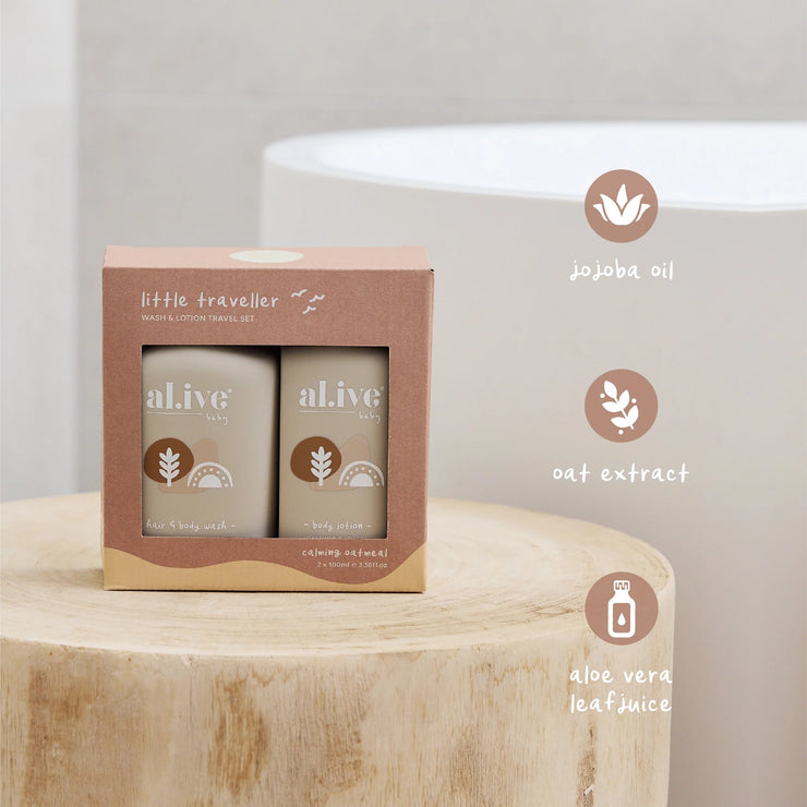 Al.ive - Little Traveller - Baby Wash & Lotion Travel Set