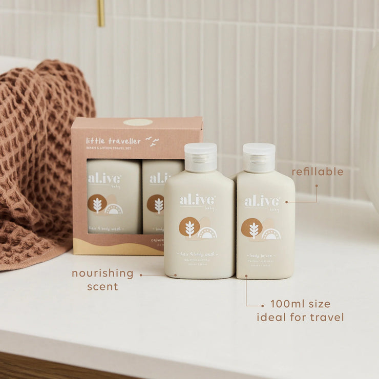 Al.ive - Little Traveller - Baby Wash & Lotion Travel Set