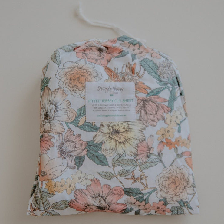 Fitted Cot Sheet - Australiana