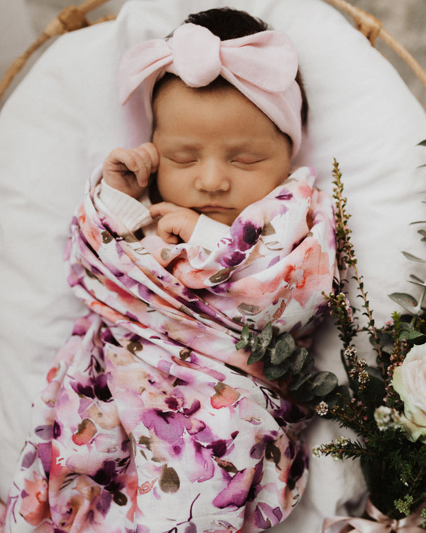 Organic Muslin Wrap - Blushing Beauty