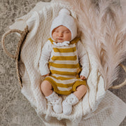 Merino Wool Bonnet & Booties Set - Ivory