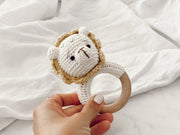 Crocheted Baby Rattle - Lion