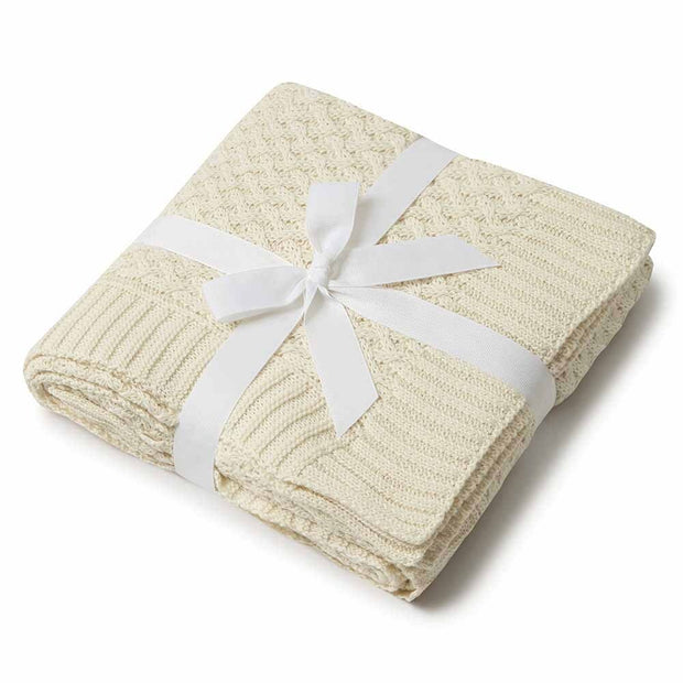 Diamond Knit Baby Blanket - Cream