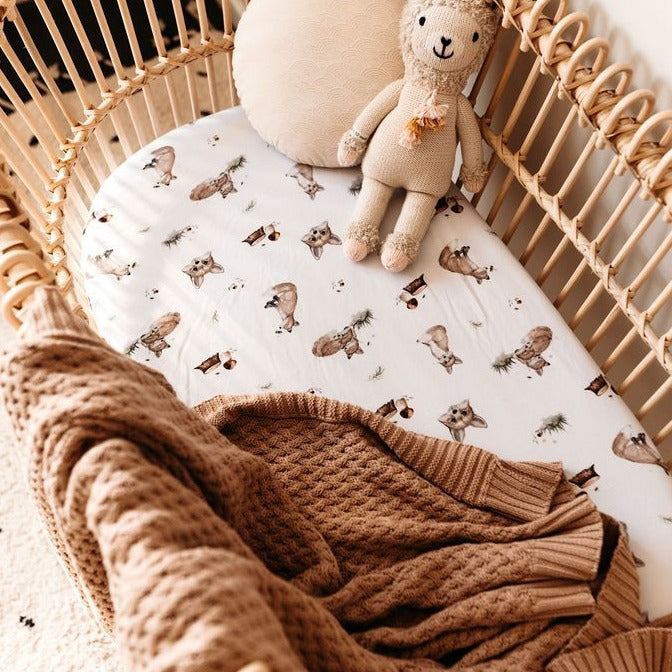 Diamond Knit Baby Blanket - Hazelnut