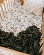 Diamond Knit Baby Blanket - Olive