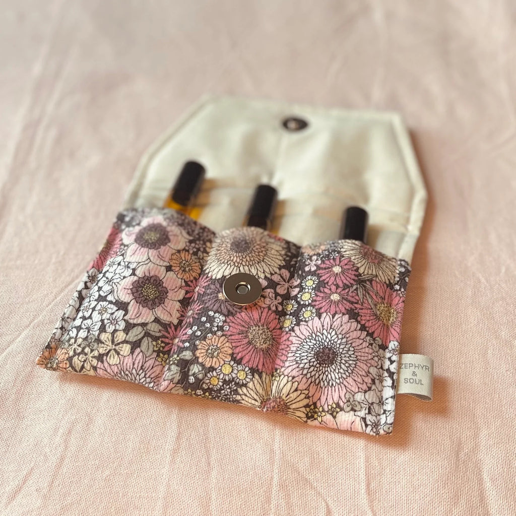 Essential Oil Pouch Daisy Floral Cord SOHL STORE
