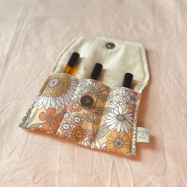 Essential Oil Pouch - Mustard Floral