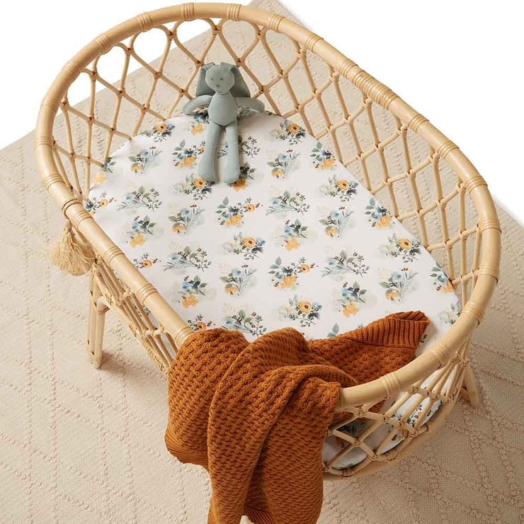 Fitted Bassinet Sheet | Change Pad Cover - Garden Bee
