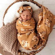 Organic Muslin Wrap - Golden Flower