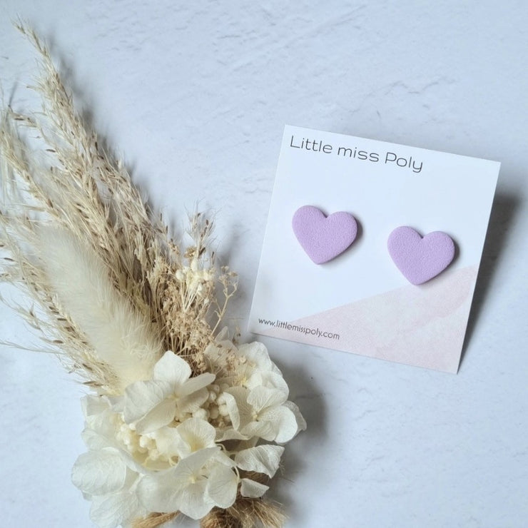 LMP Single Heart Studs - Lilac