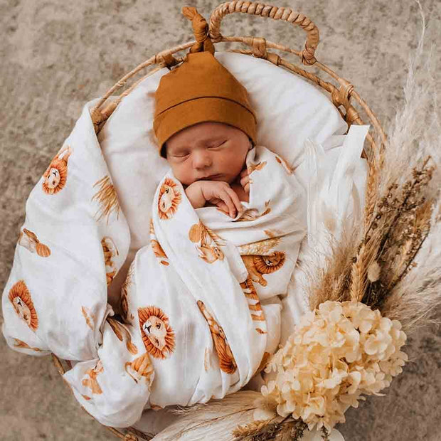 Organic Muslin Wrap - Lion