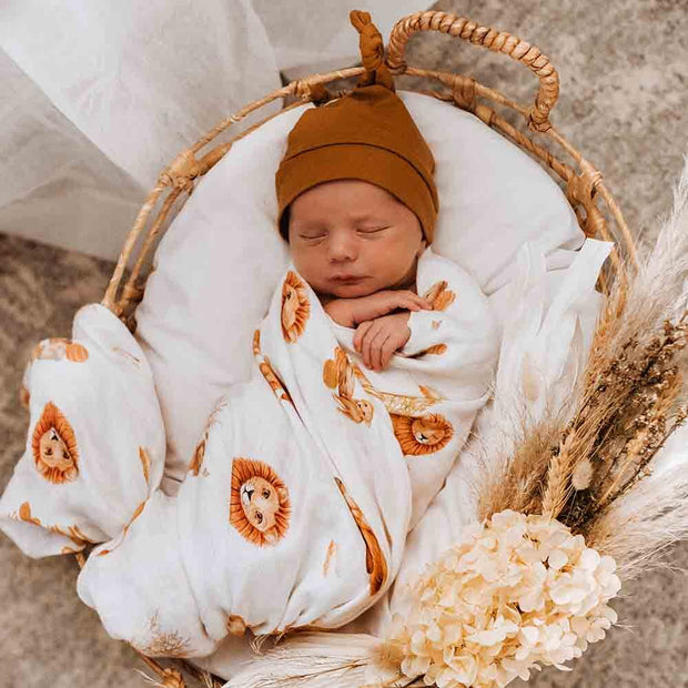 Organic Muslin Wrap - Lion