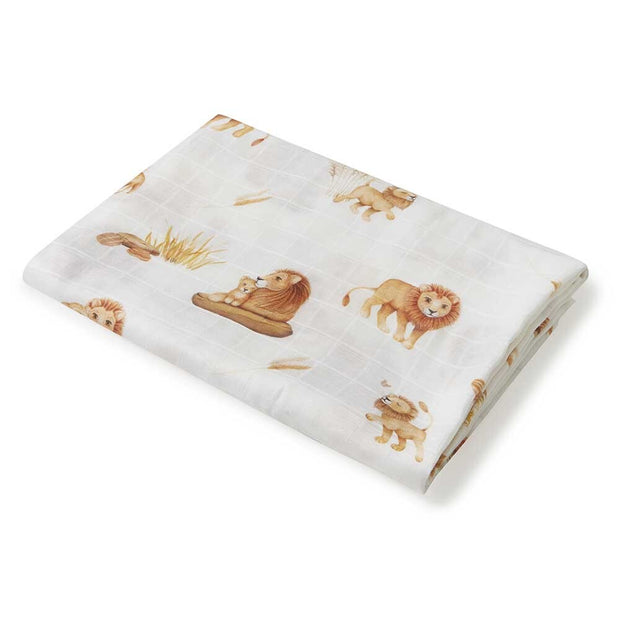 Organic Muslin Wrap - Lion