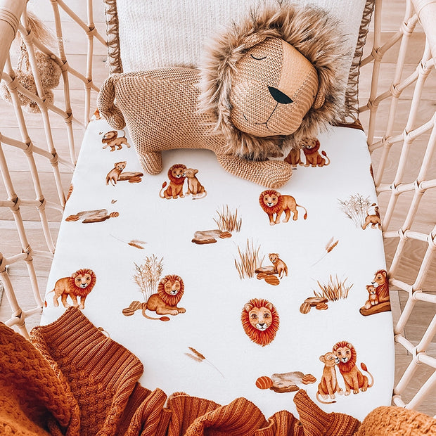 Fitted Bassinet Sheet | Change Pad Cover - Lion