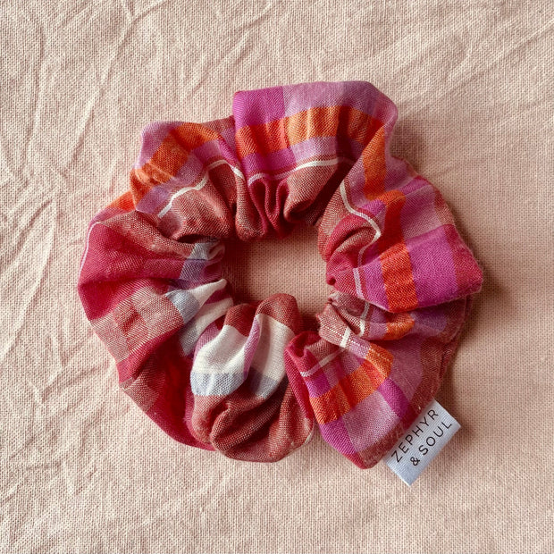 Scrunchie - Raspberry Gingham