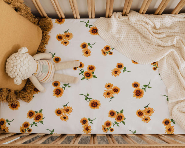 Fitted Cot Sheet - Sunflower