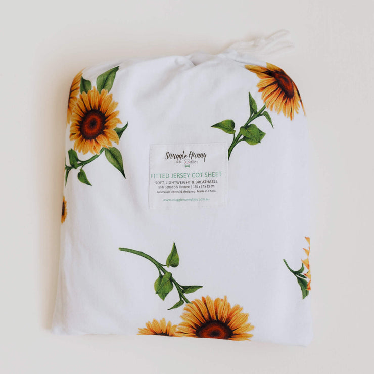 Fitted Cot Sheet - Sunflower