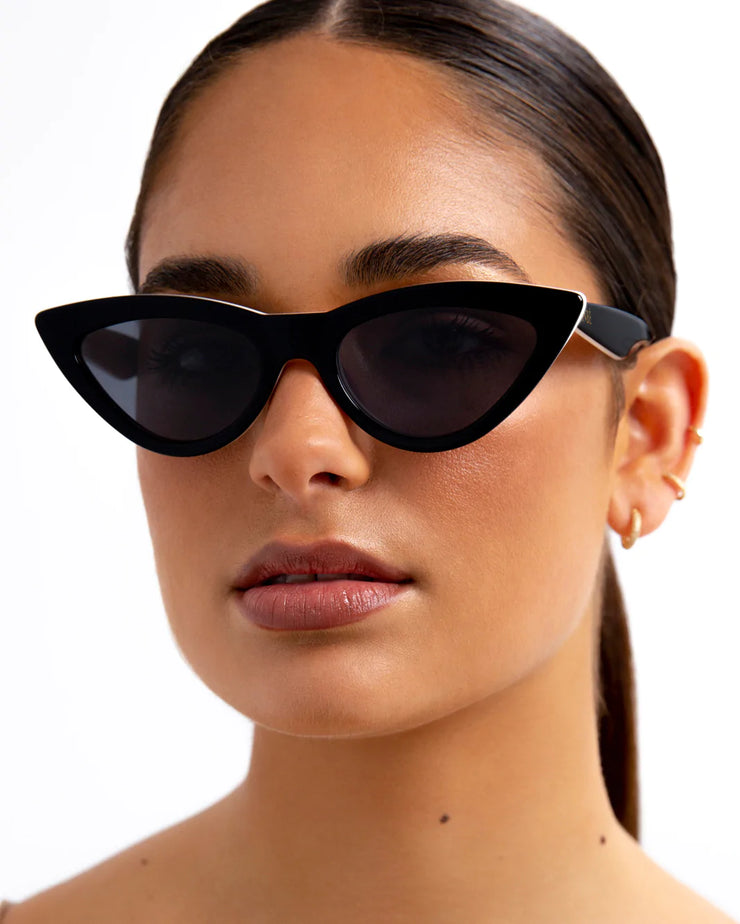 THE LINDA Black-Ivory Smoke Sunglasses