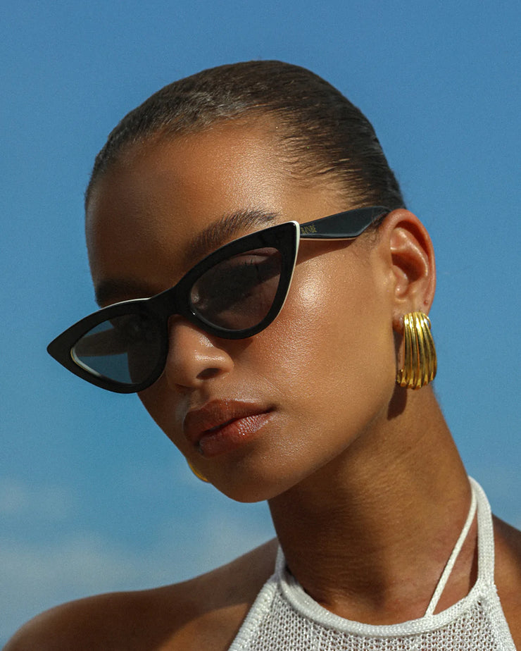 THE LINDA Black-Ivory Smoke Sunglasses