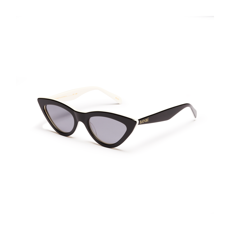 THE LINDA Black-Ivory Smoke Sunglasses