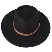 Nix & Ash Urban Fedora Hat - Black (Sewn Brim)