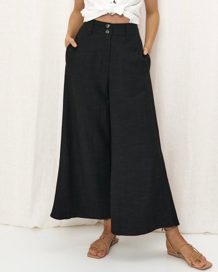Molly Linen Pants - Black