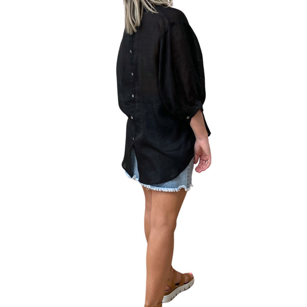 Deja Linen Shirt - Black