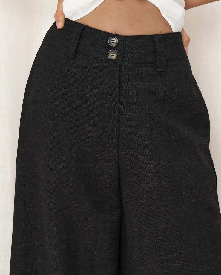 Molly Linen Pants - Black