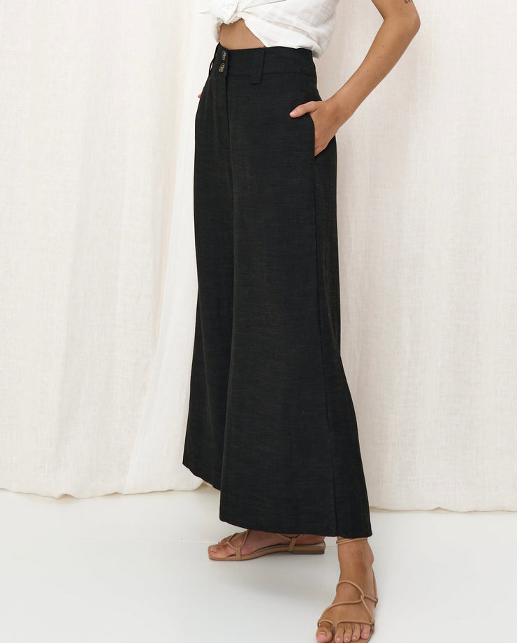 Molly Linen Pants - Black